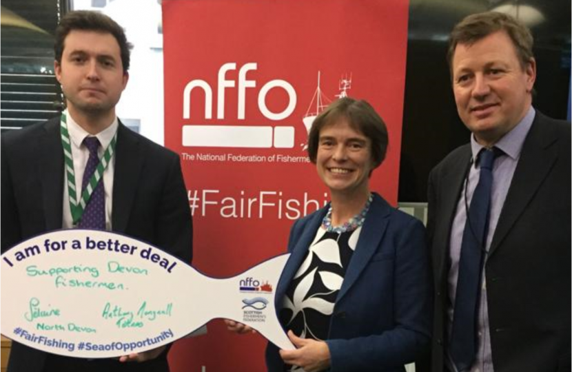 Selaine Saxby meeting with representatives of National Federation of Fishermen's Organisations at event in Westminster in late January