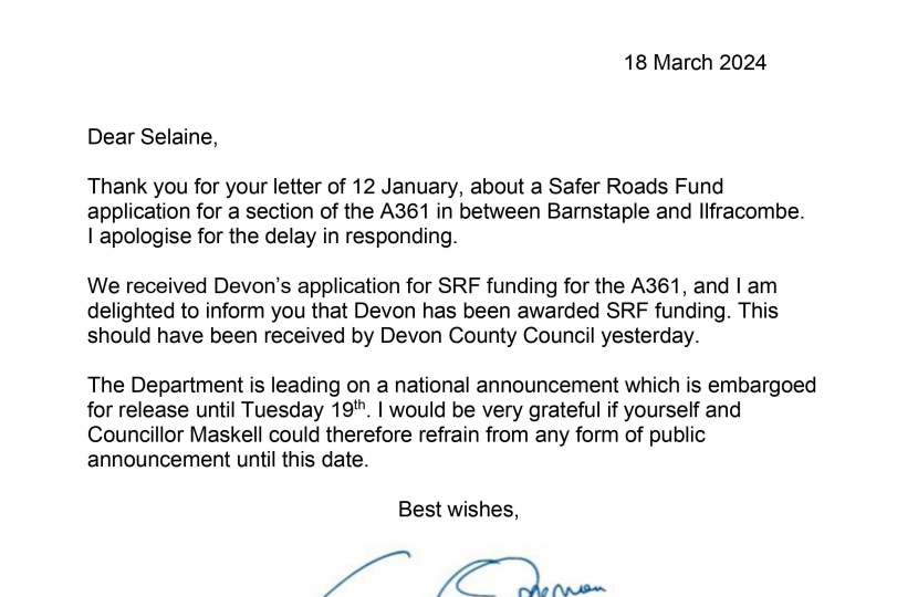Ministerial Letter about A361