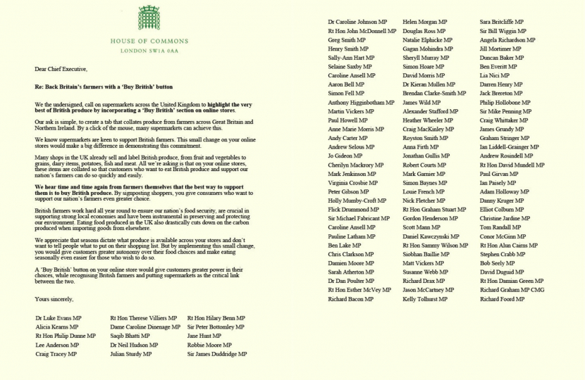 Letter from MPs to Supermarket