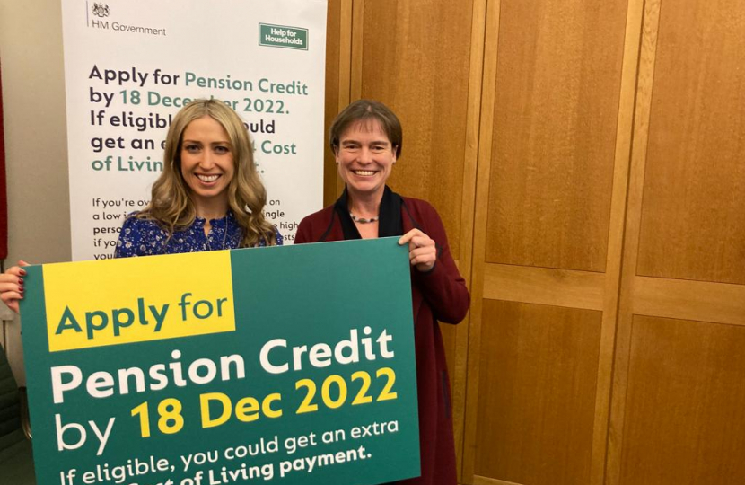 Selaine Saxby MP with Pensions Minister Laura Trott