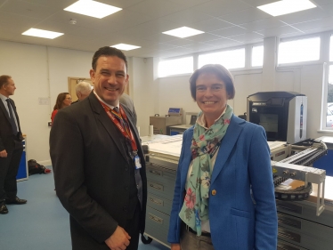 Selaine Saxby MP with Sean Mackney, Principal and CEO of Petroc
