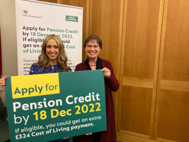 Selaine Saxby MP with Pensions Minister Laura Trott